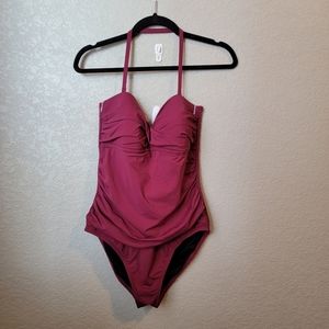 NWT Hilor Crimson One Piece Swim Suit